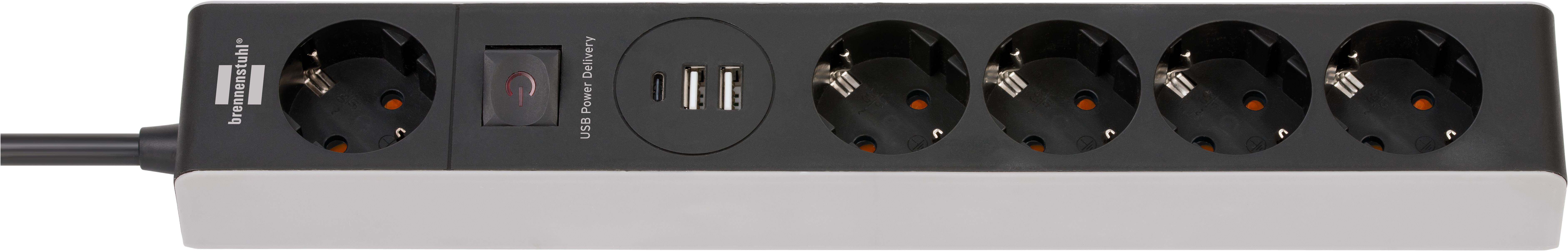 Stekkerdoos Met USB C Power Delivery 5-voudig Zwart/Grijs