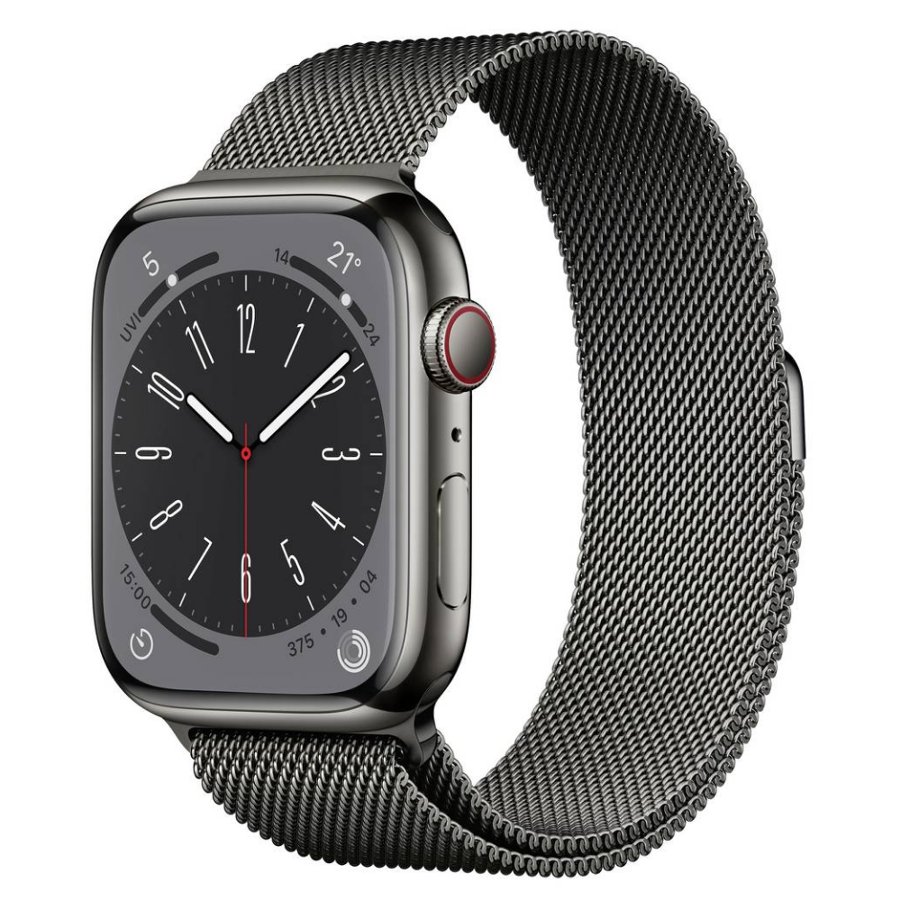  Watch Series 8 GPS + Cellular 45mm Graphite Stainless Steel Case with Graphite Milanese Loop