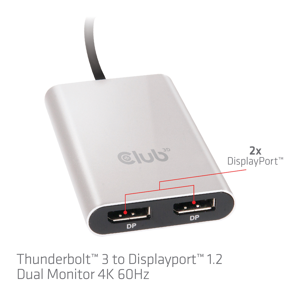 Thunderbolt 3 to Displayport 1.2 Dual Monitor 4K60Hz