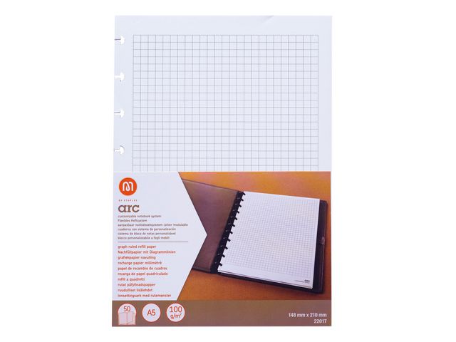 Navulverpakking ARC-papier A5, 100 g/m², Geruit, Wit