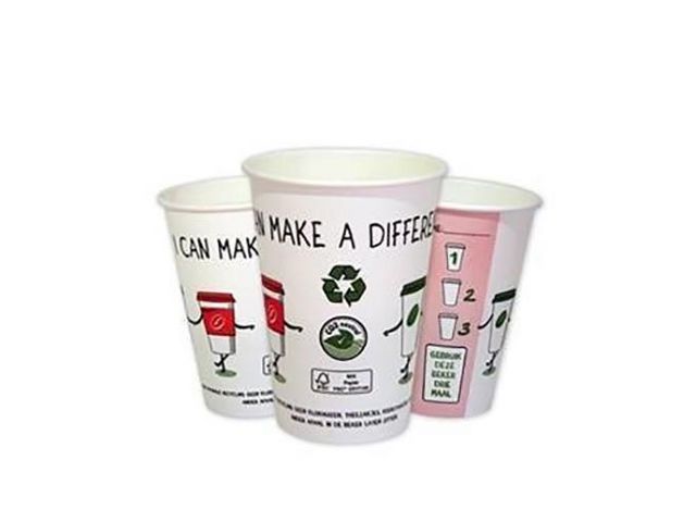 Make A Difference Koffiebeker, 180 cc, Wit met print