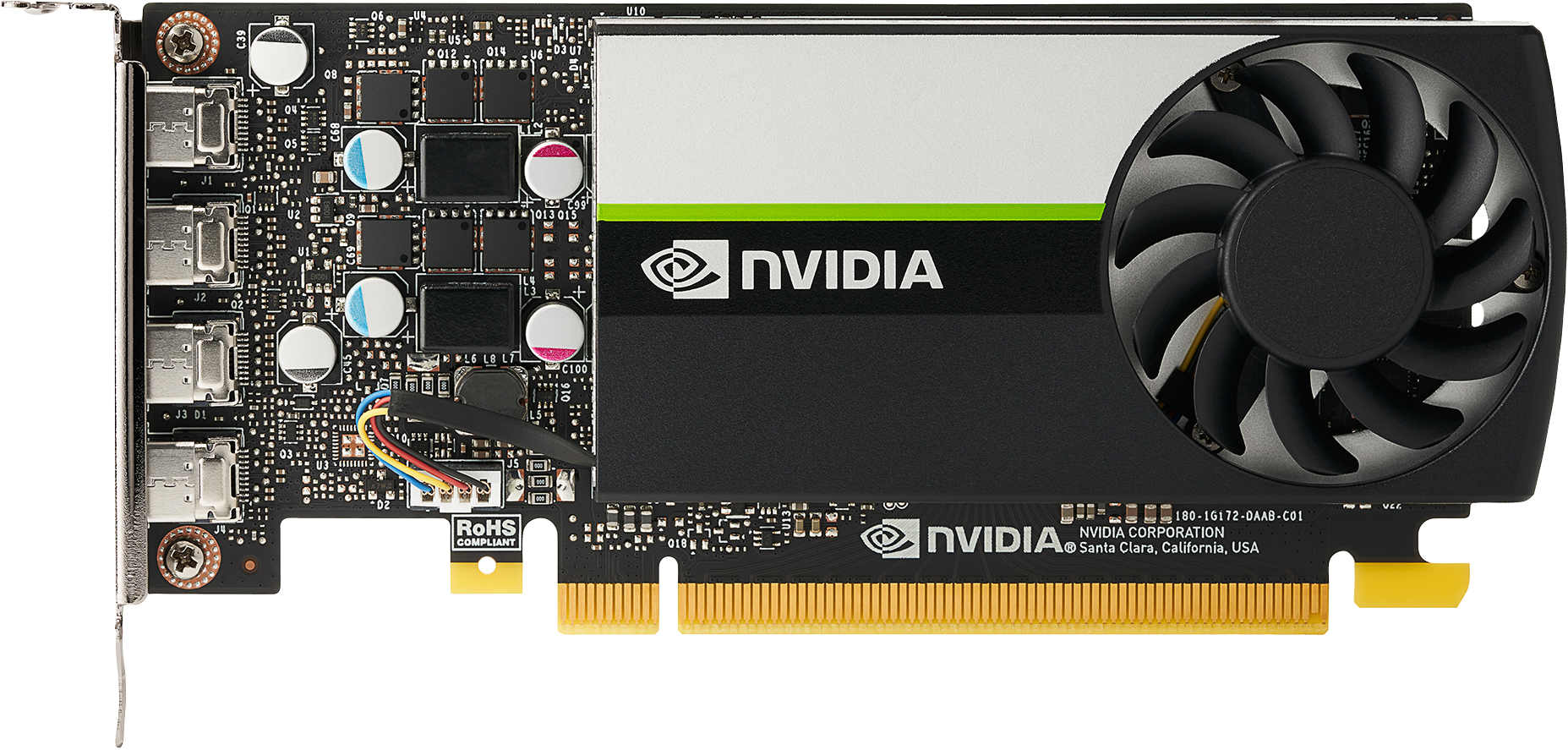  NVIDIA T1000 4GB 4mDP GFX w/2 mDP to DP Adapter