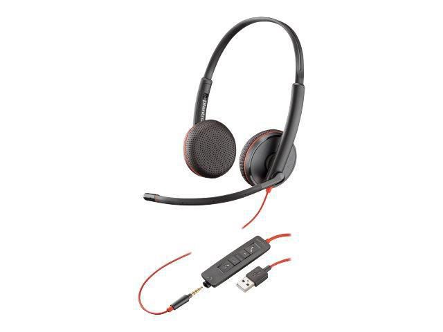 Blackwire C3225 On-Ear Headset, USB