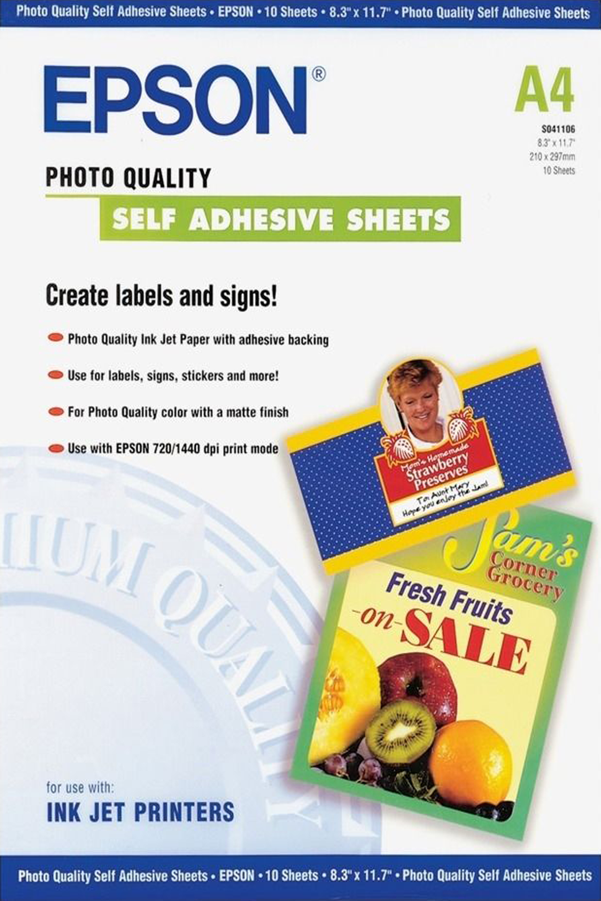  S041106 Self-adhesive photo paper inktjet 167g/m2 A4 10 sheets 1-pack