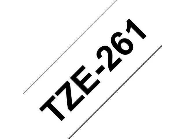TZe261 Labeltape, 36 mm x 8 m, Zwart op Wit