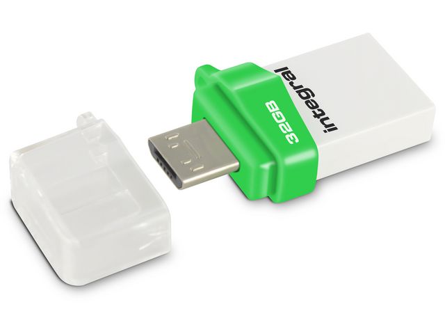 Micro Fusion OTG USB-Stick 3.0 voor Android, met een schuifregelaar, 32 GB, Wit, Zwart