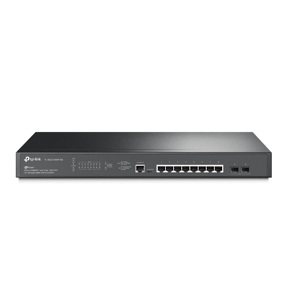 JetStream 8-Port 2.5GBASE-T and 2-Port 10GE SFP+ L2+ Managed Switch with 8-Port