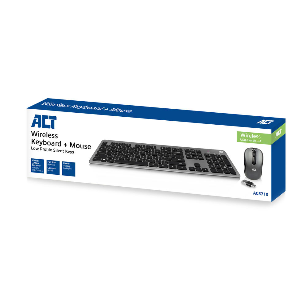 Wireless scissor keyboard and mouse bundle US lay-out