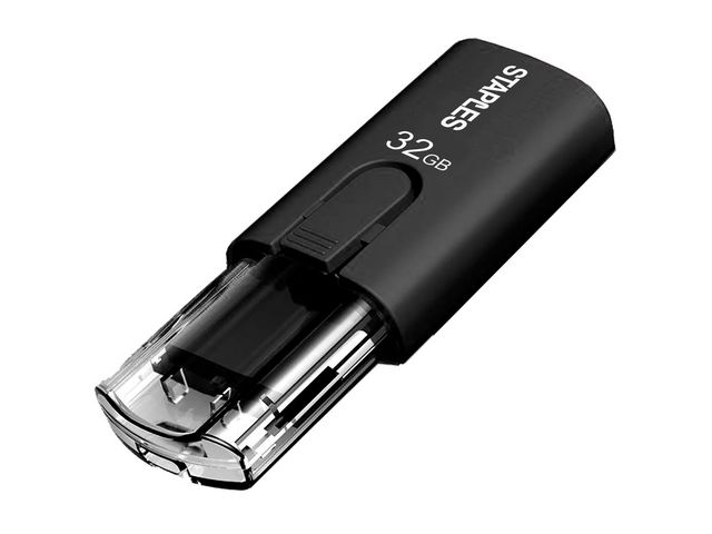 USB-Stick 3.1,  met schuifregelaar, 32 GB, Zwart
