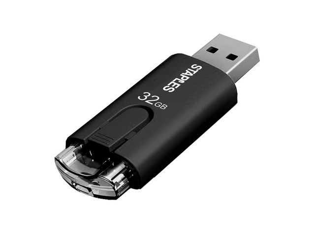 USB-Stick 3.1,  met schuifregelaar, 32 GB, Zwart