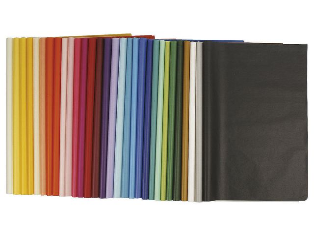  Tissuepapier 50 x 70 cm, 14 gr. divers kleuren assortiment, pak 300 vellen
