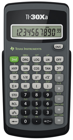 TI-30XA, Wetenschappelijke rekenmachine, 10-cijferig display