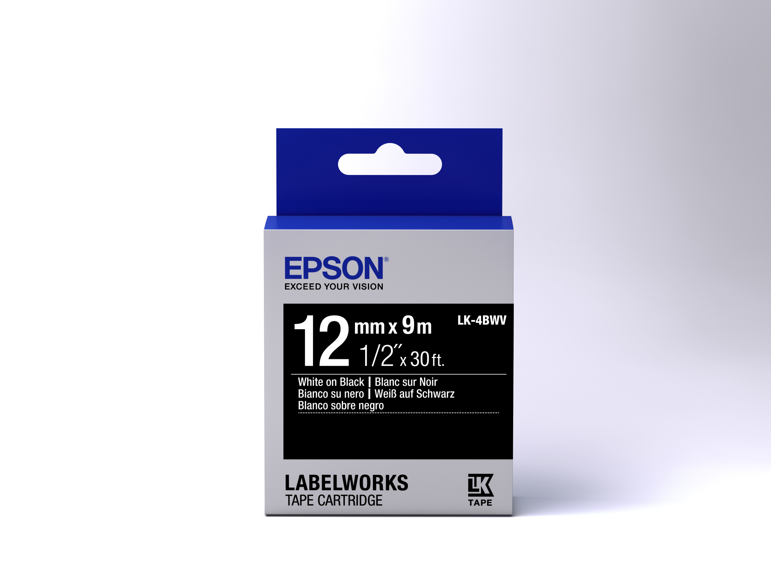  LK-4BWV LabelWorks Labelprinter Tape Wit Op Zwart