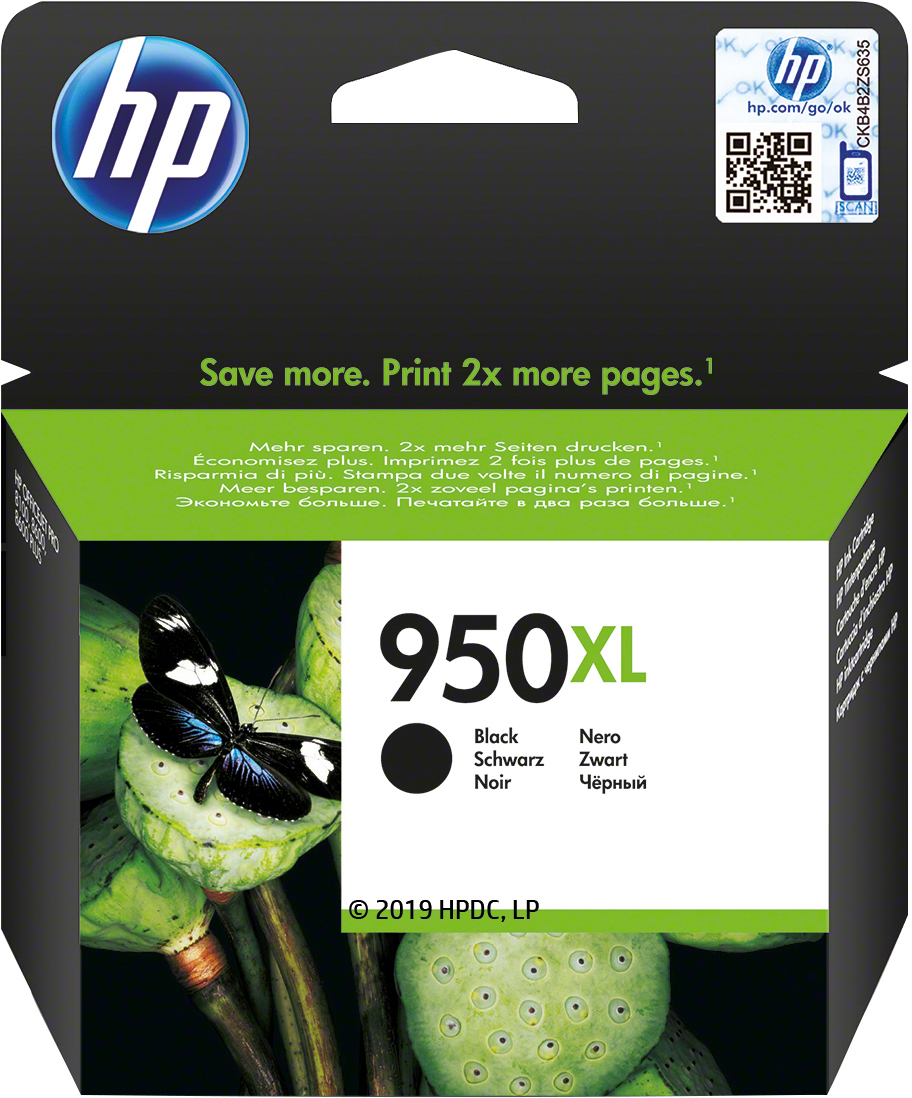  950XL Original Inktcartridge CN045AE 301 Zwart high capacity 2.500 pages 1-pack Blister multi tag Officejet