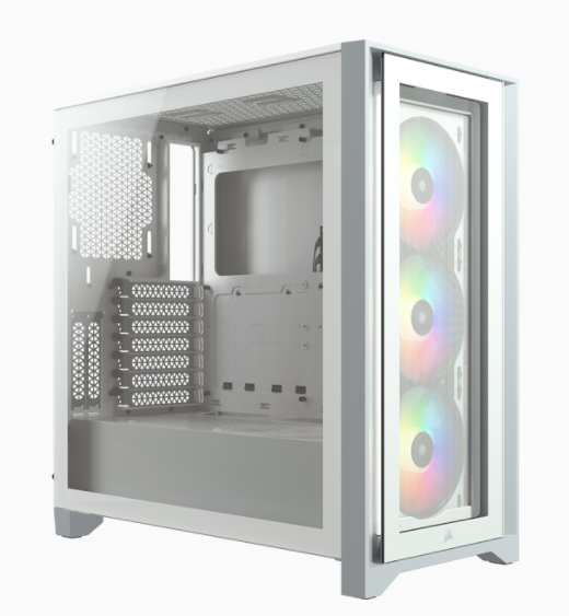 iCUE 4000X RGB Tempered Glass  White