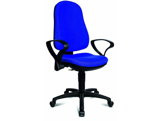 Bureaustoel met armleuningen, blauw