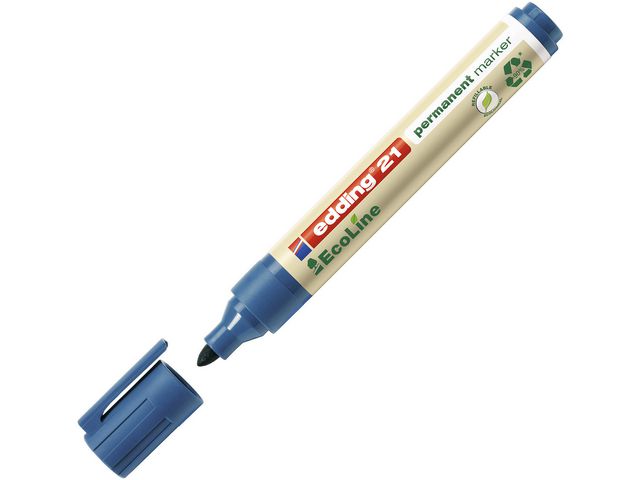 21 EcoLine Permanente Marker, Ronde Punt, 1,5 - 3 mm, Blauw