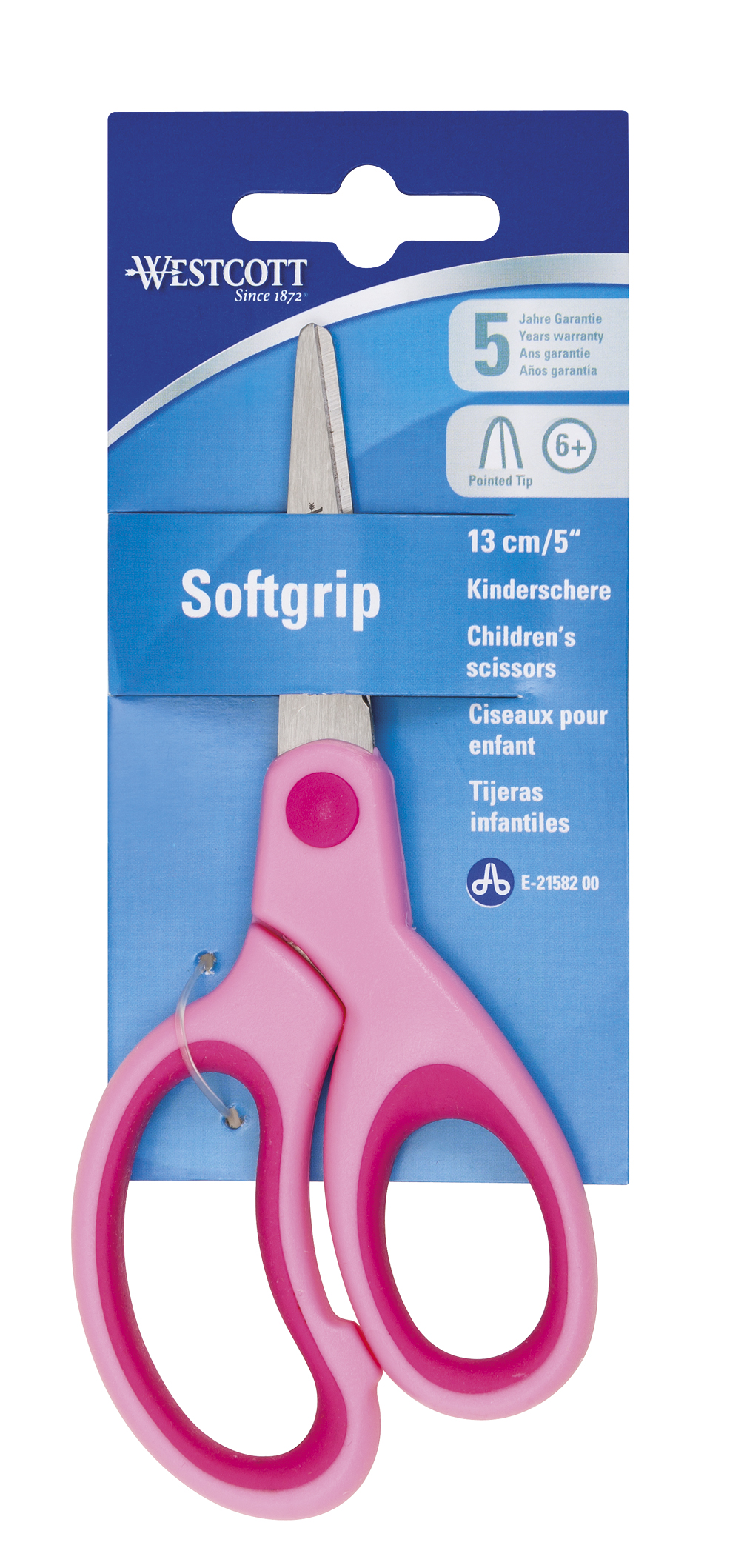 Schaar Kids Softgrip 13 cm roze