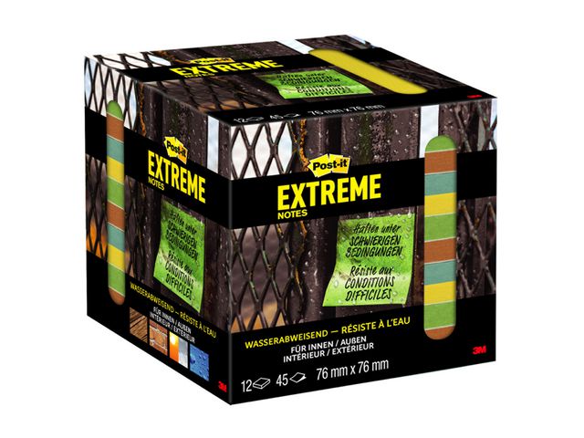 Extreme Notes, 76 x 76 mm, Groen, geel, oranje en turkoois