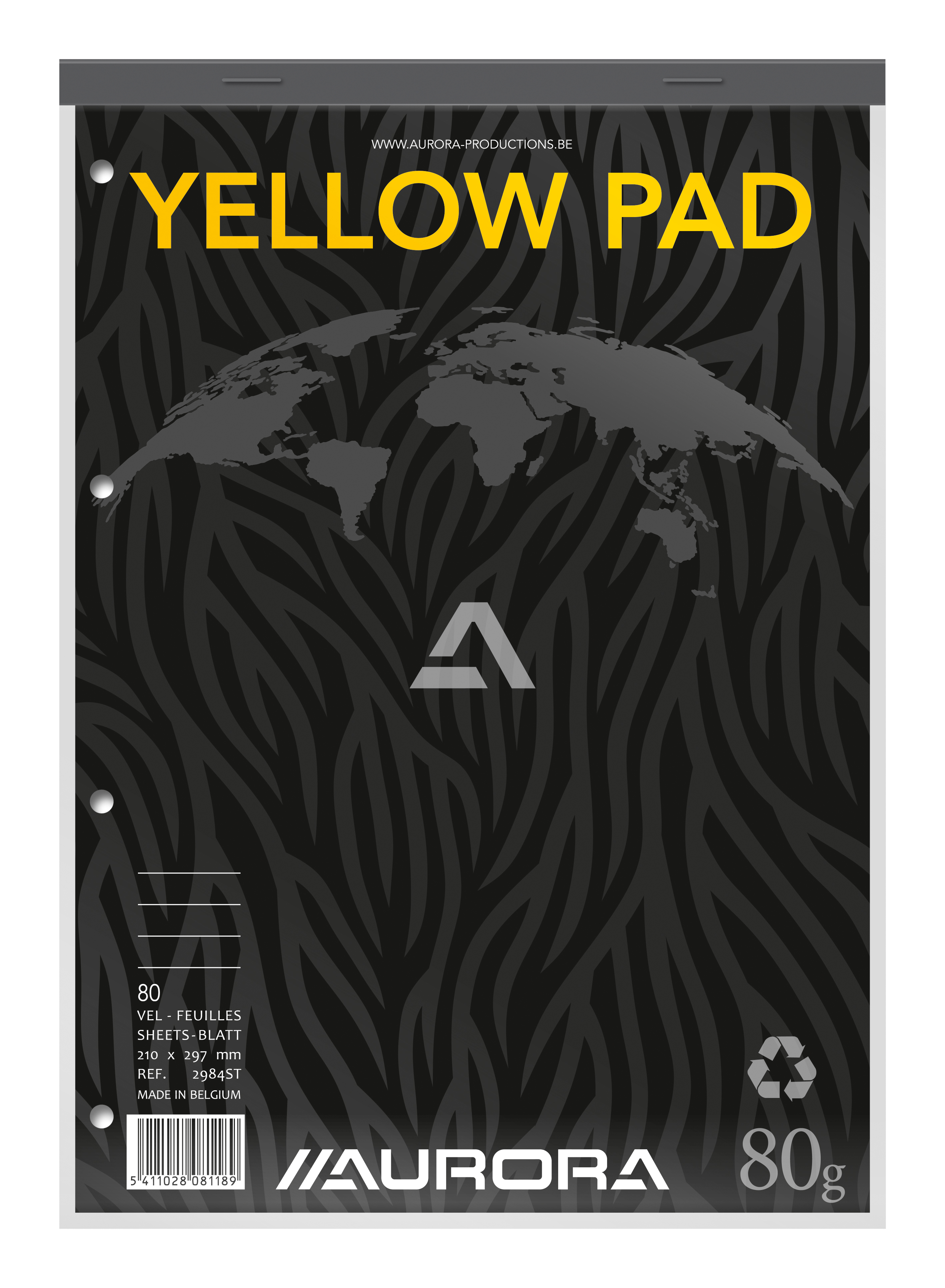 Yellow Pad Schrijfblok A4, Gelinieerd, 4-gaats