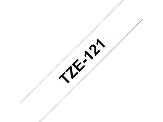 TZe121 Labeltape, 9 mm x 8 m, Zwart op Transparant