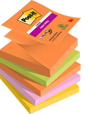 Super Sticky Z-Notes, Boost Colour Collection, 76 x 76 mm