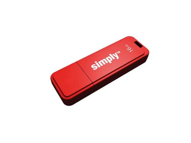 USB-Stick 2.0, met kapje, 16 GB, Rood