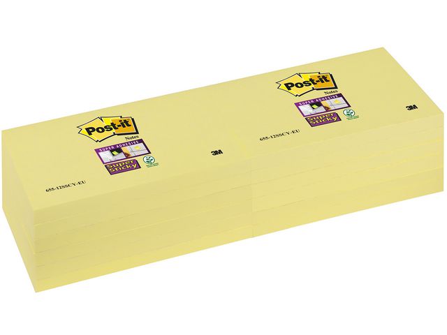 Super Sticky Notes Canary Yellow 76 x 127 mm