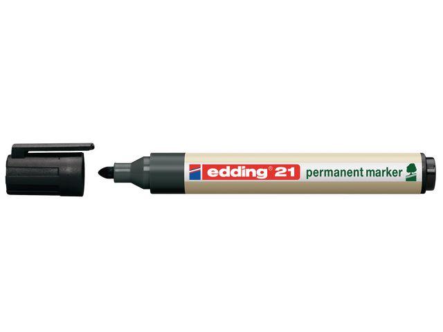 21 EcoLine Permanente Marker, Ronde Punt, 1,5 - 3 mm, Zwart