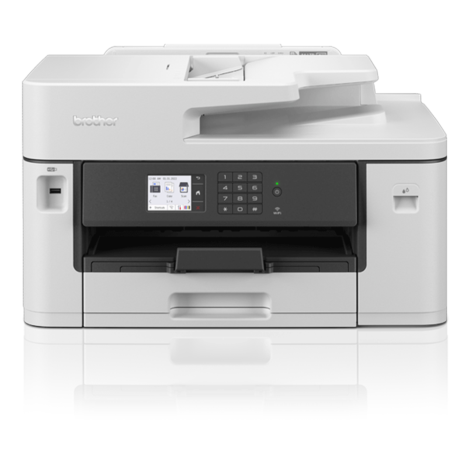 Flatbed/ADF kleur A4 inkjetprinter/copier/scanner/fax/PC-fax A3 printmogelijkheden 14K4 35/32 ppm (zwart-wit/kleur) 1200x4800 dpi 256MB