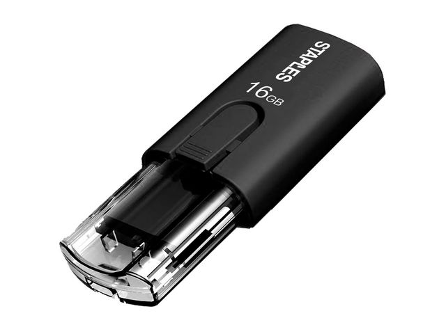 USB-Stick 3.1,  met schuifregelaar, 16 GB, Zwart