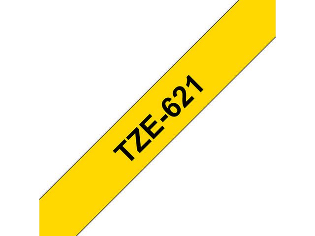 TZe621 Labeltape, 9 mm x 8 m, Zwart op Geel