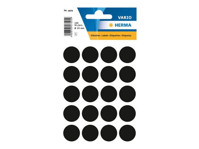 Markeer etiket Diameter 19 mm, zwart