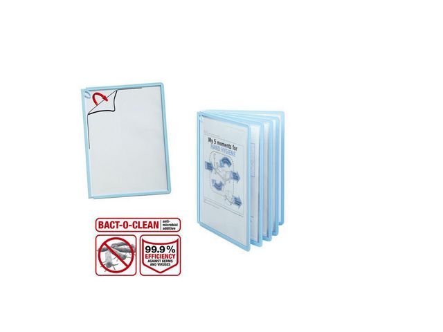 Sherpa Bact-O-Clean Wall 10 Zichtpanelen, Antibacterieel, voor A4, Blauw