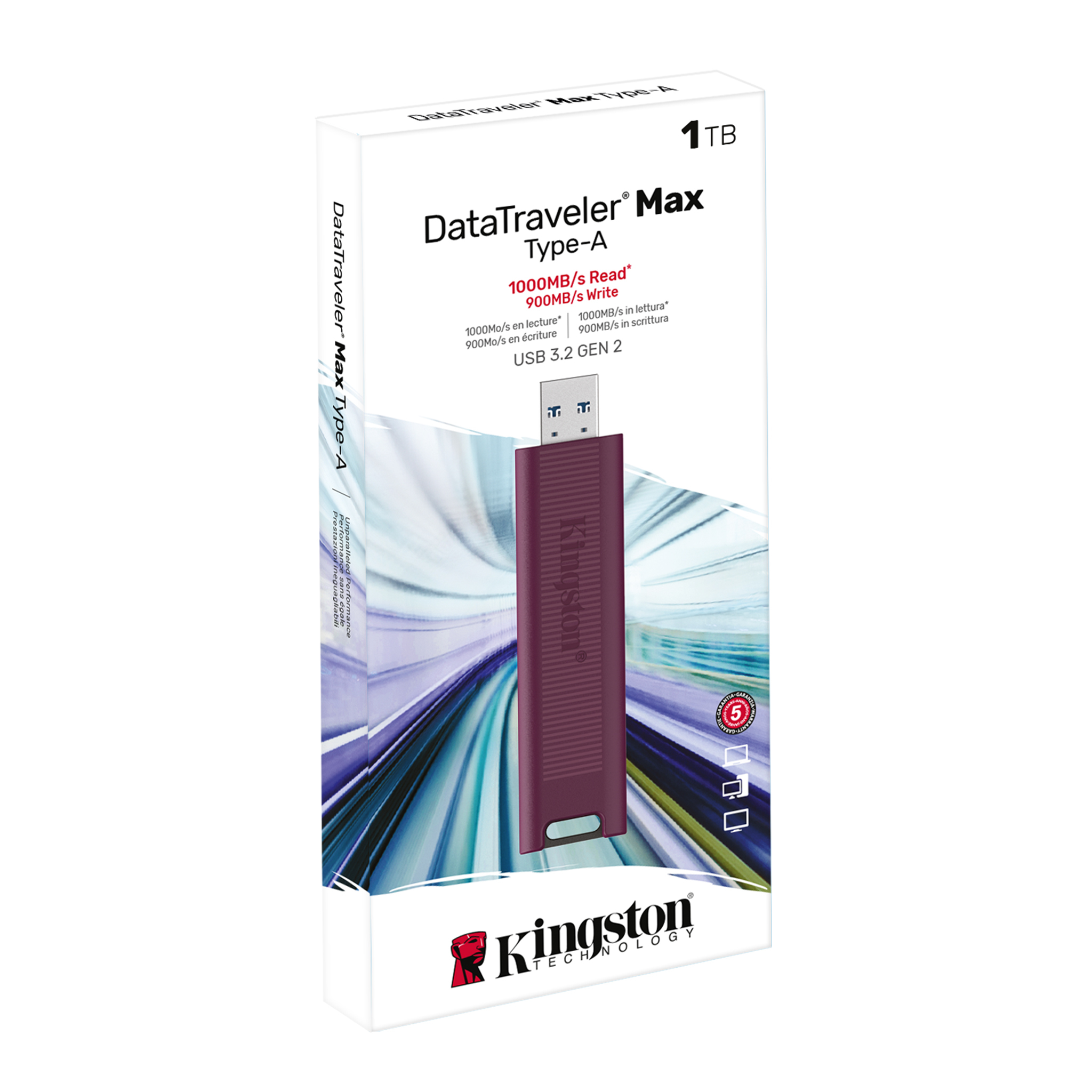 1TB DataTraveler Max Type-A 1000R/900W USB 3.2 Gen 2