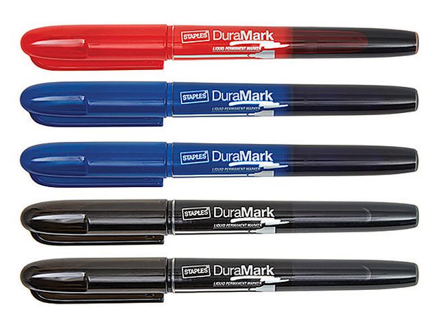 DuraMark Permanente Marker, Ronde Punt, 1,5 - 3 mm, Zwart, Blauw, Rood