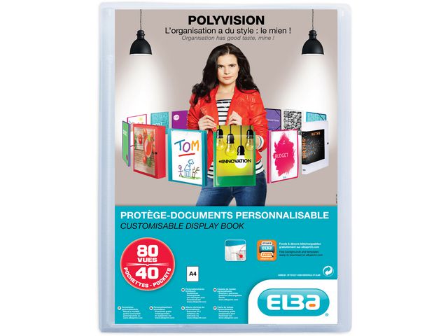 Polyvision Showalbum, A4, 40 tassen, transparant