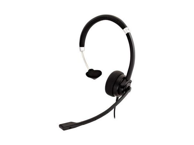 HA401 Deluxe On-Ear Mono Headset, Bekabeld 3.5 mm jack, Zwart
