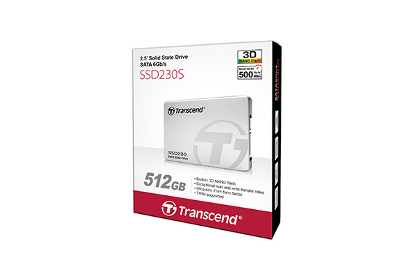 TRANSCEND SSD230S 512GB SSD 3D 6,4cm 2.5 inch SATA III  6Gb/s TLC aluminium case no bracket
