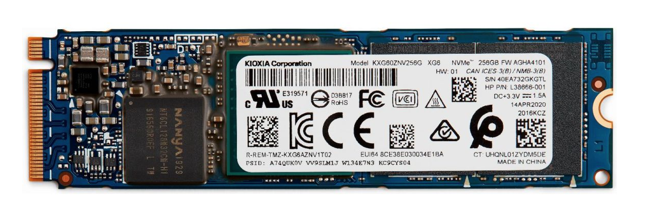  256GB PCI-e 3x4 NVMe M2 SSD