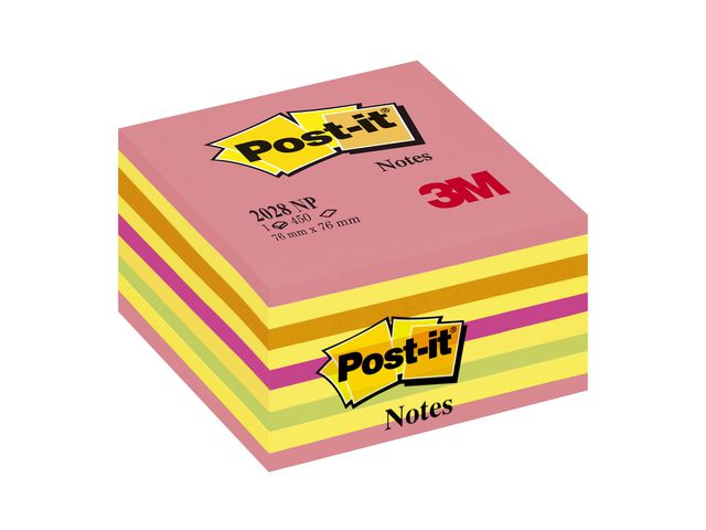 Notes Kubus 76 x 76 mm Neon roze