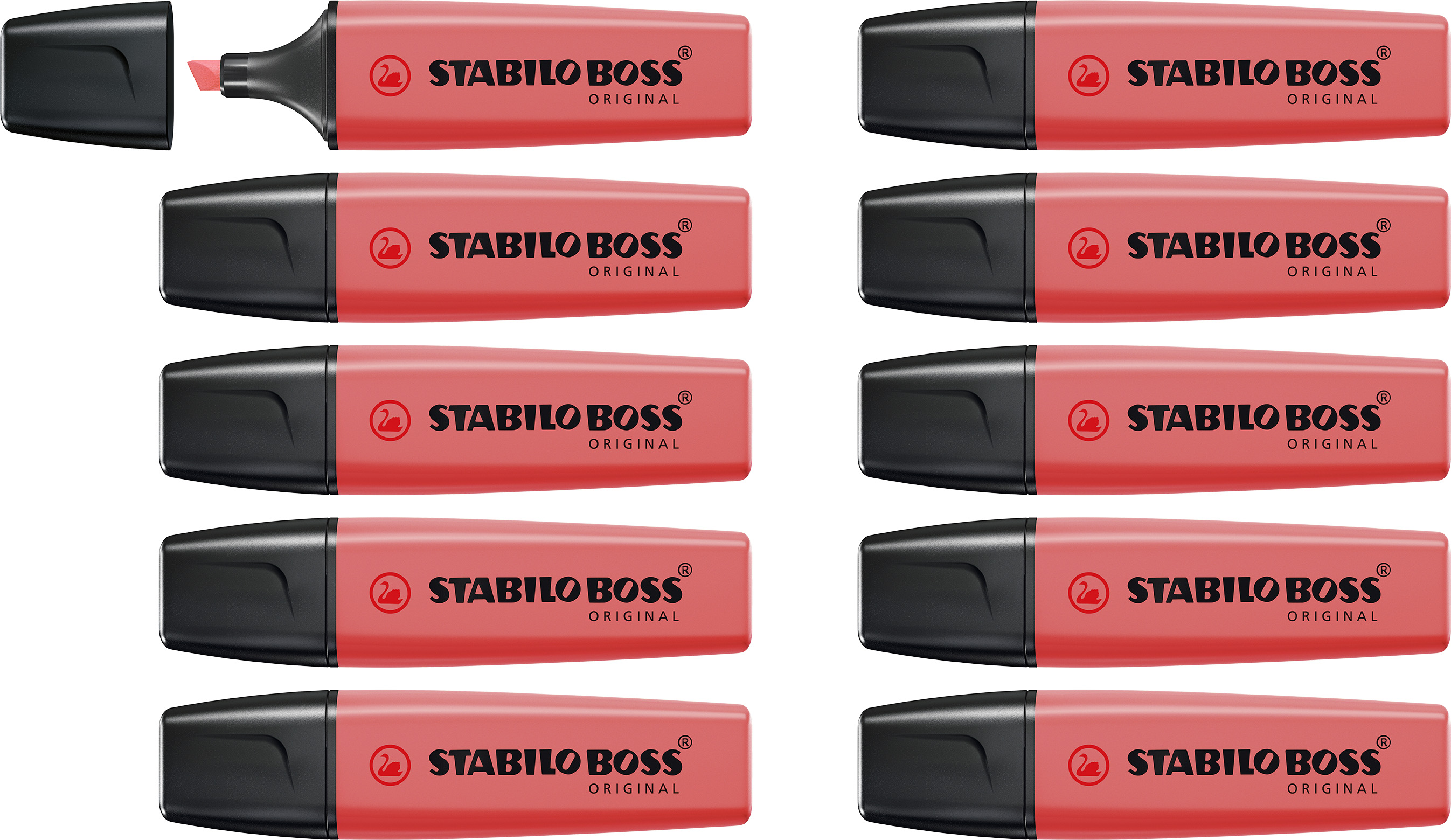 Wet en regelgeving verwerken werkelijk STABILO Boss Original Markeerstift, Beitelvormige Punt, 2 - 5 mm, Rood