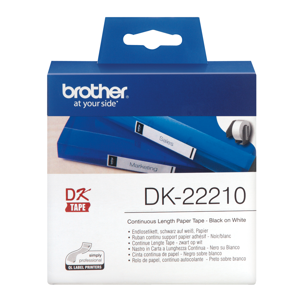 Tape P-Touch DK22210 29mm papier wit
