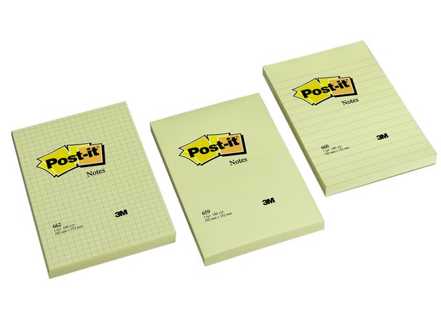 Super Sticky Notes Canary Yellow 76 x 127 mm