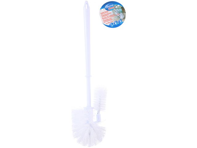 Toiletborstel met randreiniger, PP, 37 cm, Wit