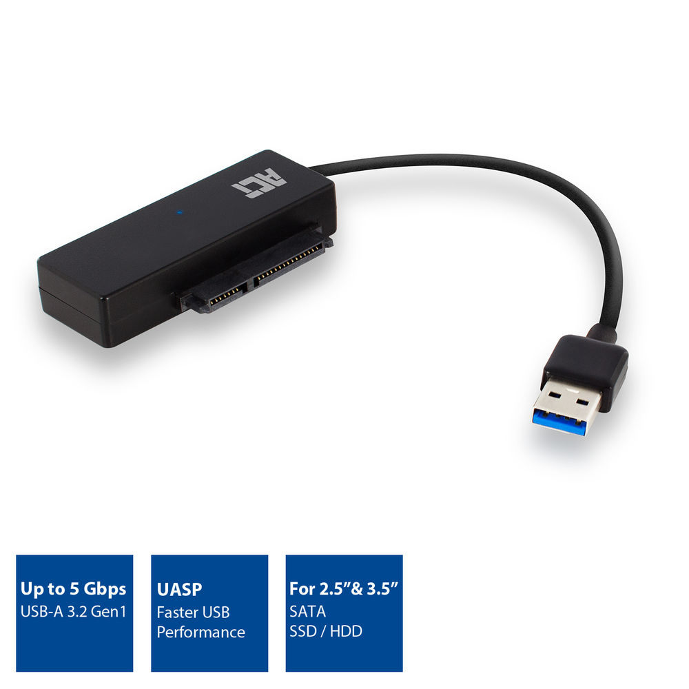 USB 3.2 Gen1 to 2.5i / 3.5i SATA Adapter Cable for SSD/HDD with power supply