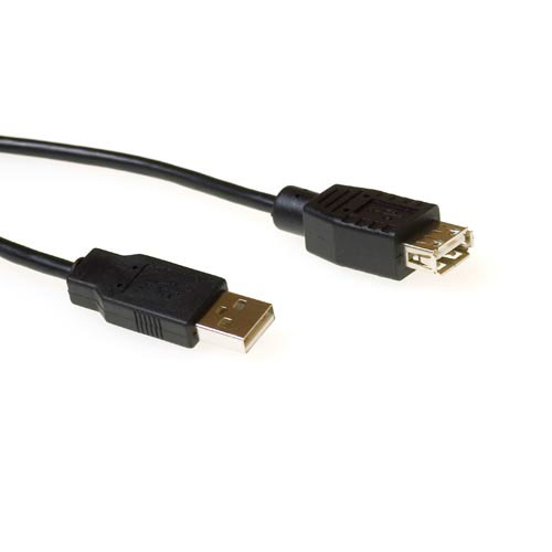 USB 20 A male - USB A female zwart 1.80m - PolyBag