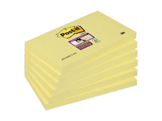 Super Sticky Notes Canary Yellow™, 76 x 127 mm, Geel