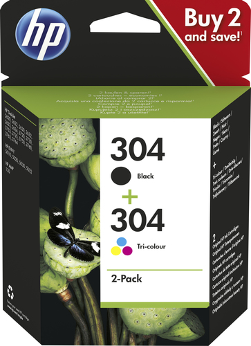  304 2-Pack Black/Tri-color Original Ink Cartridges