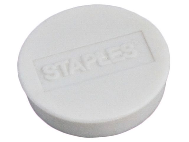 Verpakking met 10 ronde, witte magneten van 10 mm met een magnetische kracht 160 gram/m²